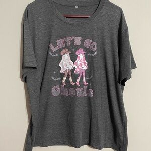Gray Let's Go Ghouls Women’s T-Shirt XXL EUC